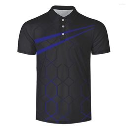 Men's Polos Polyester Fabric Shirt Brand Straight Design Business Casual Men's Digital Tops One Drop Delivery