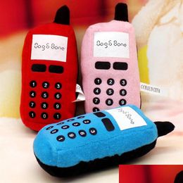 Dog Toys Chews Funny Pet Dog Cat Chew Toys Training Mobile Phone Shape Play Squeaky Plush Sound 3 Colors Drop Delivery 2021 Home Gar Dhn4F