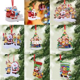 Christmas Decoration Pendants Personalized DIY Handwritten Name Survived Family Resin Hanging Blessing Ornament Home Decoration