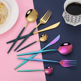Dinnerware Sets Stainless Steel Black Gold Cutlery Set Tableware Silverware Flatware Chopsticks Dinner Knife Fork Drop