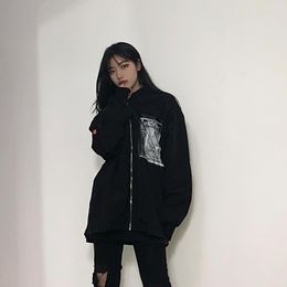 Women's Jackets Amekaji Metal Fabric Loose Men's And Women's Jacket Japan Style Vintage Fashion Brand Thin Zipper Coat Printed