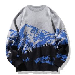 Men s Sweaters Crewneck Sweater Japan Style Harajuku Knitted For Fashion Clothing Long Sleeve Warm Sweatshirts 220916