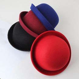 Berets 2022 Women's Fedoras Hats Fall Winter Fashion Warm Wool Felt Retro Vintage Animal Cap Not Deformed Caps For Women