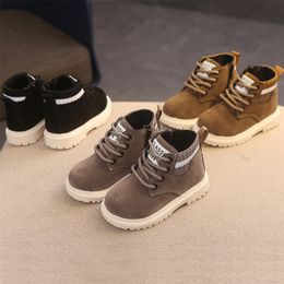 Boots 2 Style Inside Material Plush Kids Winter Cotton Fabric Spring Autumn Children Shoes Baby Toddler Boys Girls C10012 220915