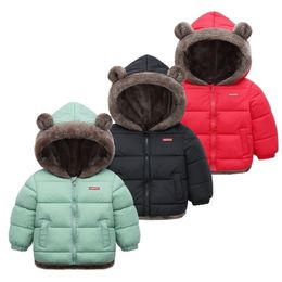 Down Coat Warm Childrens Cashmere Cotton Padded Jacket Boys fleece Girls Baby Thickened Outwear 220915