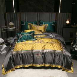 Bedding Sets Luxury High Precision Embroidery Egyptian Cotton Royal Set Satin Smooth Duvet Cover Bed Sheet Or Bedspread Pillowcases