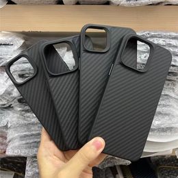 Magnetic Genuine Carbon Fibre Slim Cases for iPhone 14 Pro Max Plus 14 Matte Togh Armour Cover