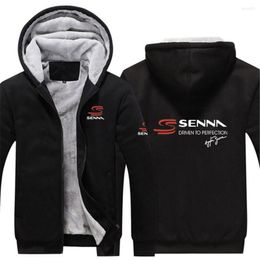 Men's Hoodies Ayrton Senna Printing Thicken Sport Hip Hop Winter Comfortable Casual Sweatshirts Coat College Style Jackets