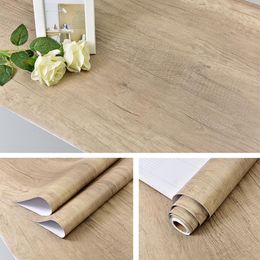 Wallpapers Wood Grain PVC Roll Waterproof Desktop Cabinet Chair Furniture Renovation Modern Decoration Stickers