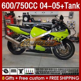 OEM Fairings & Tank For SUZUKI GSXR600 750CC GSXR-750 K4 GSX-R600 04-05 153No.89 600CC GSXR 600 750 CC GSXR750 04 05 GSXR-600 2004 2005 Injection Mould Fairing green stock