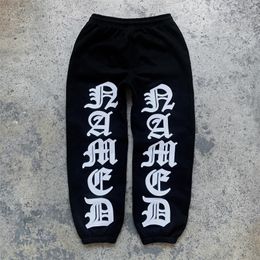 Women's Pants Capris American letter embroidery high Street casual pants for men and women straight Y2K Gothic jogger 220916