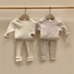 Clothing Sets Winter Autumn Baby Clothing For 0-5Y Baby Girl Boy Clothes Warm Sweater Pants Kids Outfits Children Pyjamas Baby Girl Clothes 220916