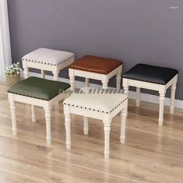Clothing Storage American Style Dressing Stool European Solid Wood Makeup Table Chair Bedroom Leather Art Shoe Changin