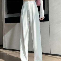 Women's Pants Capris Casual High Waist Loose Wide Leg Pants for Women Spring Autumn Female Floor-Length White Suits Pants Ladies Long Trousers 220915