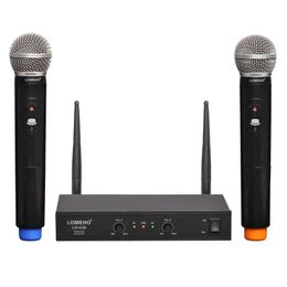 Microphones LOMEHO Wireless Microphone 2 Way UHF 2 Handheld Mic for Church Karaoke Dj Party Speaking LO-U30 T220916
