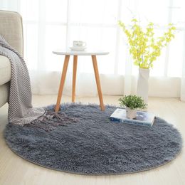 Carpets Room Decoration Blanket Round Silk Rug Nordic Modern Style Cushion Bedroom Bedside Carpet Living Coffee Table Mat