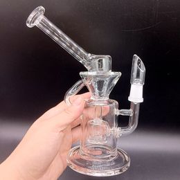 9 inch Clear Thick Glass Water Bong Hookahs with Male 14mm Joint Oil Dab Rigs Recycler Shisha