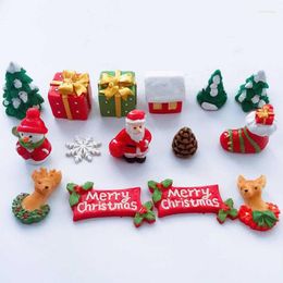 Decorative Figurines 2022 Christmas Snowman Santa Claus Gift Box Ornaments Decorations DIY Accessories Home Decoration Miniature Dollhouse