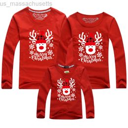 Family Matching Outfits New Year Mom Dad And Me T-shirt Mother Daughter Clothes Long Sleeve Christmas Family Matching T-shirt Women Men Baby T-shirt L220916