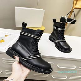 Winter Brand Luxury Brushed-leather Boots Recycled Belt with drill Booty Men Monolith Re-Nylon Monobloc Sole Combat Booties