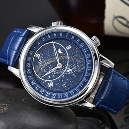 Novos relógios de gipsophila gipsophila para mensagens originais da marca Luminous Automatic Mechanical Watch Classic Moon Fase Sky Steel AAA Relógios