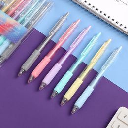 6pcs/set 0.5mm Small Hair Brush Gel Pen Cute Translucent Neutral Resist Fatigue Stationery School Support Kawaii