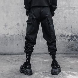 Men's Pants Techwear Hip Hop Streetwear Cargo Men Big Pockets Elastic Waist Joggers Casual Trousers