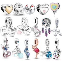 Fits Pandora Bracelets 20pcs Charms Beads Silver Charms Light Bulb Parrot Mom Lollipop Dream Catcher Pendant Bead For Women Diy European Necklace Jewellery