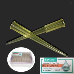 96Pcs/box 200ul Plastic Liquid Transfer Pipets Pipette Tips Yellow Micro Biological Test Pipettor BNase-Free DNase-Free