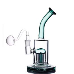 Hookah Glass Bong Smoking Water Pipe Honeycomb Arm Tree Birdcage Diffuser Recycler dab rig Bongs 9 Inches 14.4mm Joint with Male Glass Oil Burner Pipes Dhl Free