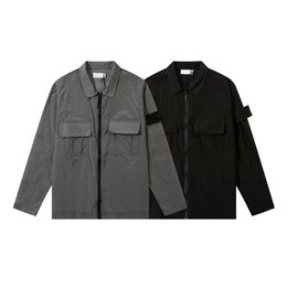 Topstoney marca chaquetas abrigo metal nylon camisa funcional doble bolsillo chaqueta reflectante protección solar chaqueta cortavientos hombres tamaño M-2XL