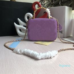 Designer Luxury Womens Crossbody Bag Matelassse Top Handle Vanity Bag Shoulder Bag Lambskin Leather Purple