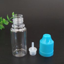 PET Plastic Dropper Bottle 10ml With Colorful Childproof Cap E Liquid Long Thin Tip Empty Bottles