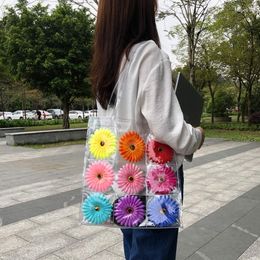 Evening Bags Women Tote Bag PVC Elegant Style Handbags Shoulder Casual Flower Korean Ladylike Girl School Small Fresh All-match
