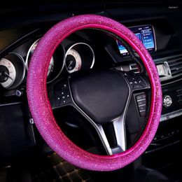 Steering Wheel Covers Luxury Crystal Purple Red Pink Car Women Girls Diamante Rhinestone Covered Steering-Wheel Accessories