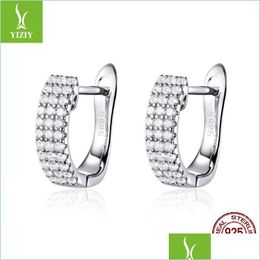 Hoop Huggie Hoop Hie Classic New 925 Sterling Sier Shining Clear Cz Cubic Zircon Stud Earrings For Women Wedding Jewellery Sce560 1895 Dhgwd