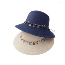 Berets Parent-child Fashionable Summer Sun Hats Ladies Women Casual Bowknot Decorations Straw Visor Cap For Holiday Seaside