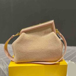 evening bag plush Shoulder Bags Luxury crossbody Bag F Clip handbags Women quality Ostrich Skin Messenger Clutch Versatile Women's