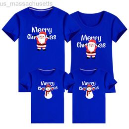 Family Matching Outfits Mom Dad And Me T-shirt Christmas Family Matching T-shirt Cotton Short Sleeve Cartoon Print New Year Girls Boy Mom Dad T-shirt