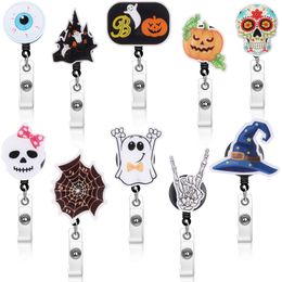 Other Office School Supplies L Halloween Fall Badge Reel Pumpkin Autumn Nurse Thanksgiving Retractable Holders For Staff Packing2010 Amwwb