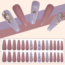 False Nails Artificial 1 Set Good Harmless Attractive Xmas Style Full Cover Nail Tips Manicure Designs For Salon