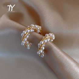 2020 new geometric elements pearl twist Design Earrings party luxury temperament Earrings sexy women Jewellery Fashion Earrings