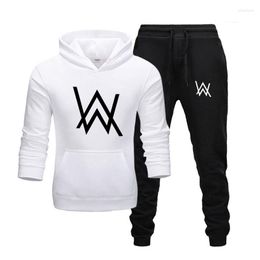 Men's Tracksuits Spring And Autumn Letter Print Two-piece Fashion Women's Sportswear Hoodie Brand Pants Suit