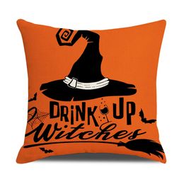 Spooky Halloween Pillow Cover Pillow case Farmhouse Sofa Couch Festive Pumpkin Witch Scarecrow Decorationsr KDJK2209