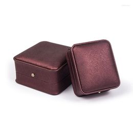 Jewelry Pouches Wine Red Pu Leather Wedding Rings Box For Female Earring Bracelet Pendent Packaging Jewellery Organizers Lover Gifts