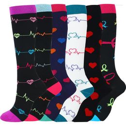 Men's Socks 6pairs Breathable Men Compression Varicose Sports Cycling Athlete Long Sock Knee High Women Anti Slip