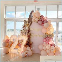 peach balloon garland Canada - Party Decoration 135Pcs Doubled Aprico Pearl Pink Balloons Garland Kit Wedding Decoration Cream Peach Color Arch Baby Showe Zlnewhome Dhhos
