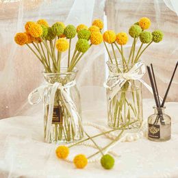 Faux Floral Greenery Simulation Golden Ball Soft Decoration Plastic Golden Fruit Artificial Flower In Living Room Small Fresh Table Tennis J220906