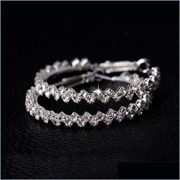 Hoop Huggie Earrings Hoop Exquisite Fashion Jewellery Diamond Earring Wedding/Engagement Round Drop Hanging 925 Sterling Sier 951 Deli Dhrlf