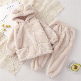 Clothing Sets Kids Clothes Autumn Winter Baby Boy Clothes Sets Children Clothing Sets Baby Girls Sport Suit T-shirtPantsKeep warm Outfit Suit 220916